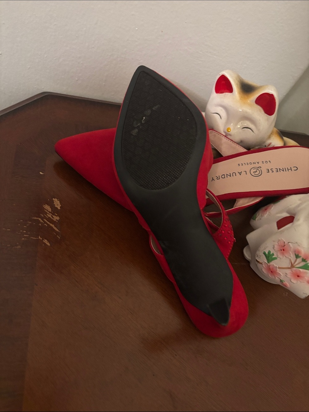Chinese Laundry Red Pointed Mule with Sling Strap - Picture 5 of 5
